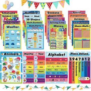 24 Pcs Educational Poster for wall hanging in school childrens room learning